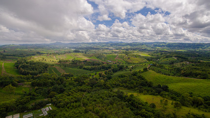 Fototapeta na wymiar green mountain topview from dronePs. Public Domain