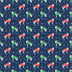 Alaskan Malamute Dog Pattern Fabric