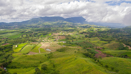 Obraz premium green mountain topview from dronePs. Public Domain