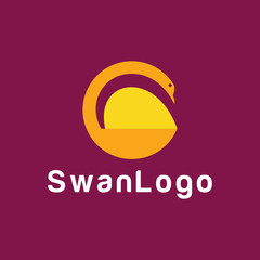 Obraz premium Bird Swan logo design vector template with Goose icon Concept style.