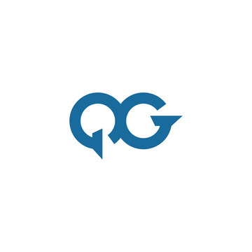 Initial letter qg or gq logo design template