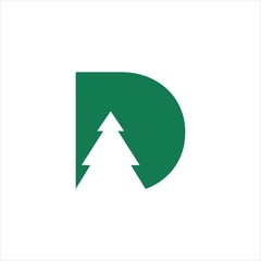 letter d camara tree logo vector graphic icon.