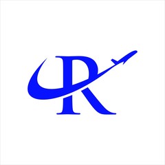 letter r aircraft logo graphic modern symbol icon.
