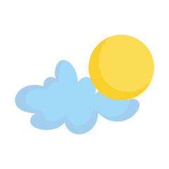 sun cloud weather summer isolated icon on white background