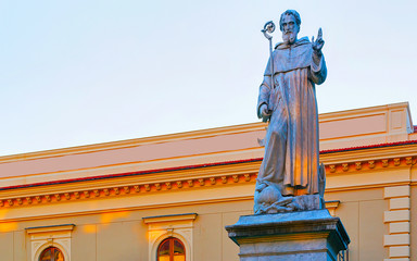 Statue of St Anthony Abbot in Sorrento reflex