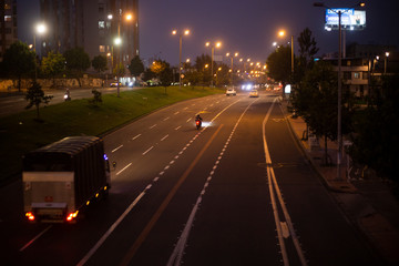 night traffic on the highway