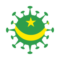 Flag of Mauritania in virus shape. Country sign. Vector illustration.