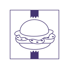 menu restaurant fast food burger isolated icon line style