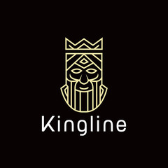 King logo design vector template with Modern Outline icon Concept style for Company.