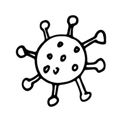 An illustration of the virus cells. 3d Illustration.