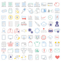 コロナウイルス　感染症対策　アイコン　イラスト　セット
