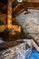 Fototapeta na wymiar Old flour mill in Canillo village, Andorra.