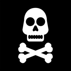 Isolated icon of a skull with crossed bones. Simple vector illustration.