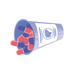 medicine pills bottle on white background