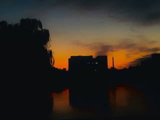 Fototapeta premium sunset in the city