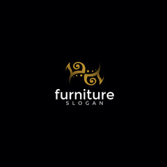 luxury furniture, interior, decoration logo template design