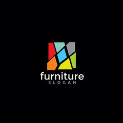 luxury furniture, interior, decoration logo template design