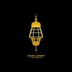 Arabic lantern flat icons set. Ramadan lantern sign for mobile application. Muslim decoration symbol. Eastern traditional culture vector illustration isolated on Black background.