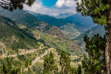 Fototapeta na wymiar Observation deck Roc Del Quer, Andorra.