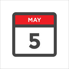 May 5 calendar icon w day of month