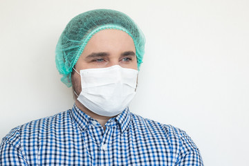 Doctor in confidence, outbreak COVID-19. medical in laboratory for Prevention of pandemic. scientist in biological protective Epidemic virus outbreak concept