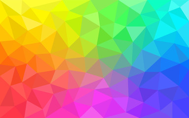 Multicolor rainbow low poly background. Abstract random vector background from triangles. Polygonal design
