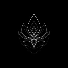 Ethnic Mandala ornament on black background. Henna tattoo design. Vector illustration
