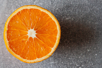 half an orange close-up