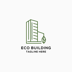Eco Building Real Estate Logo Icon Design Template.Green, Construction Vector Illustration