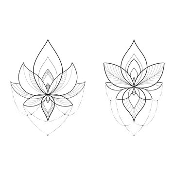 Tattoo uploaded by Rebecca  Geometric lotus tattoo by Hannah Nova Dudley  HannahNovaDudley lotus flower geometric geometry Photo Instagram   Tattoodo