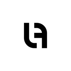 Black and white letter LA initial logo icon