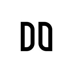Black and white letter DQ initial logo icon