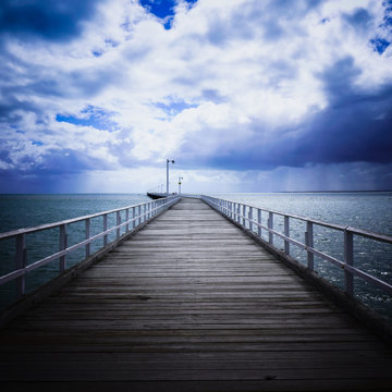 Moody sky over Urangan Pier, Hervey Bay, Queensland