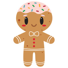 Obraz premium Vector cartoon cute gingerbread isolated