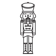 Vector cartoon cute nutcracker isolated