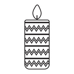 Vector cartoon christmas candle isolated