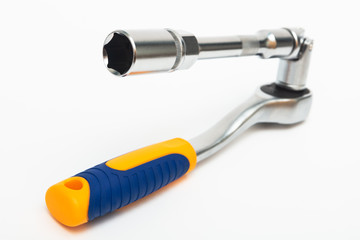 socket wrench on white background