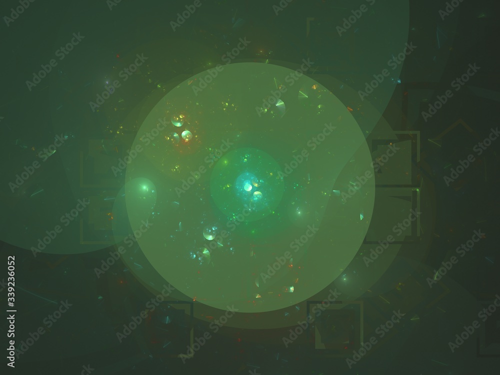 Wall mural abstract future nebula background. colored banner. fractal artwork for creative graphic design envir