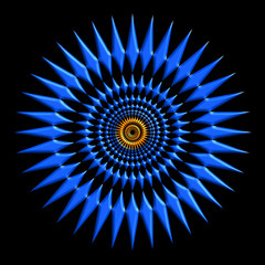 Rosace bleue et orange