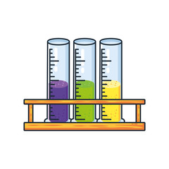 set of test tubes on white background