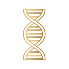 golden DNA helix icon- vector illustration