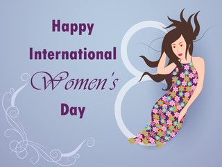 easy to edit vector illustration of beautiful woman for Happy International Women's Day greetings Background