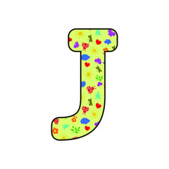 Alphabet letter with spring related pattern