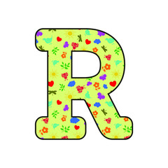 Alphabet letter with spring related pattern