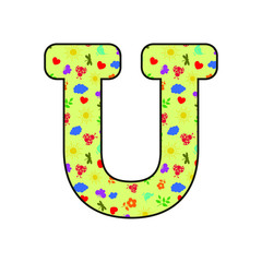 Alphabet letter with spring related pattern