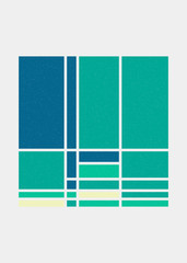 Mondrian style art colorful logo design illustration