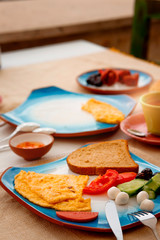 Breakfast on the balcony.