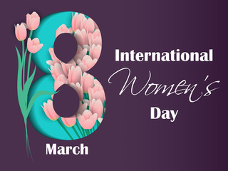 easy to edit vector illustration of beautiful woman for Happy International Women's Day greetings Background