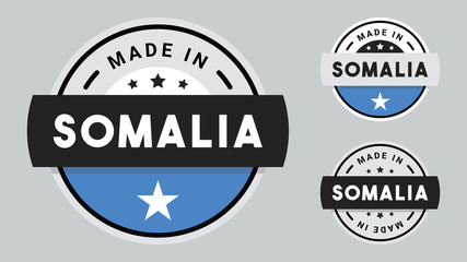 Fototapeta premium Made in Somalia collection for label, stickers, badge or icon with Somalia flag symbol. 