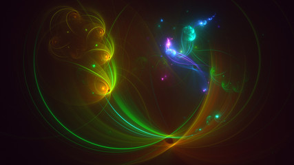3D rendering abstract fractal light background